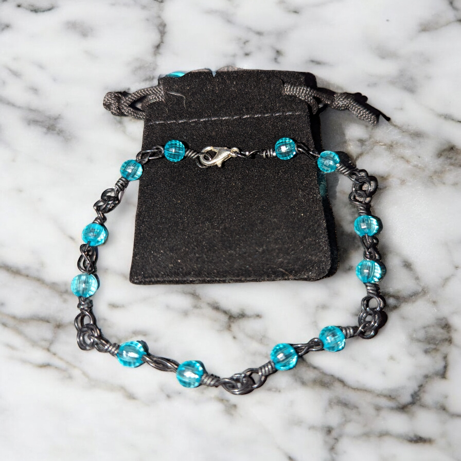 Midnight Frostwave Love-Knot Bracelet